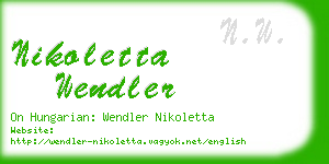 nikoletta wendler business card